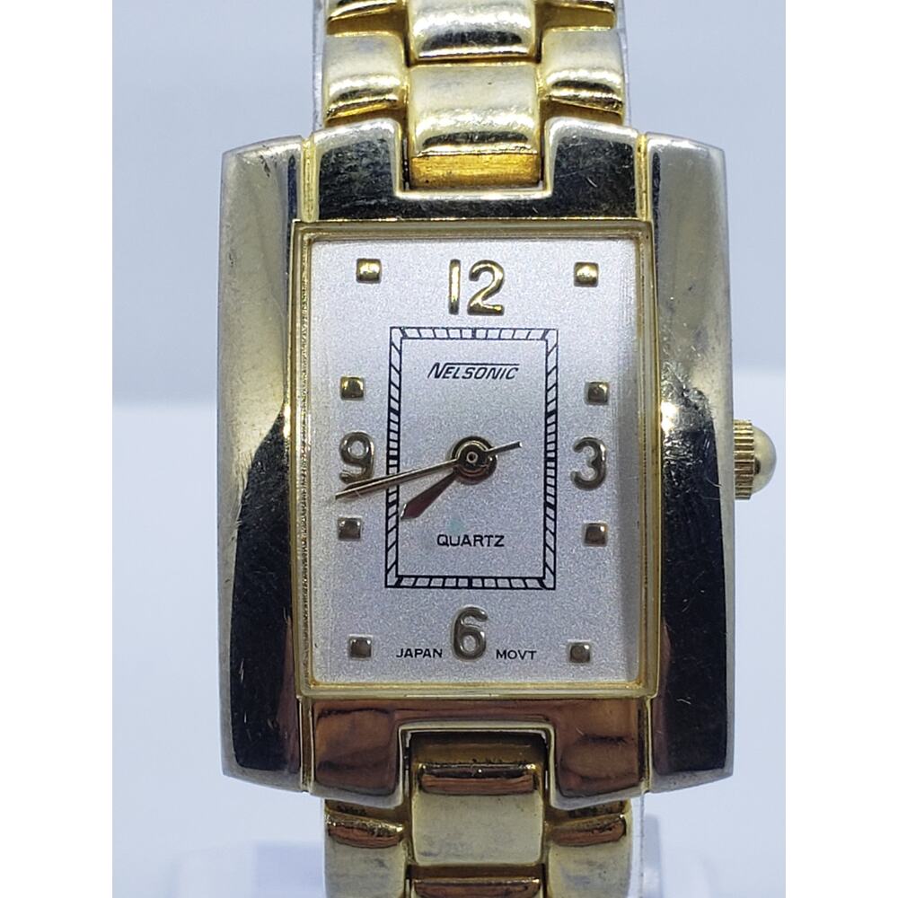Nelsonic women's dress watch, AX2001 012-PC21 Square iridescent face